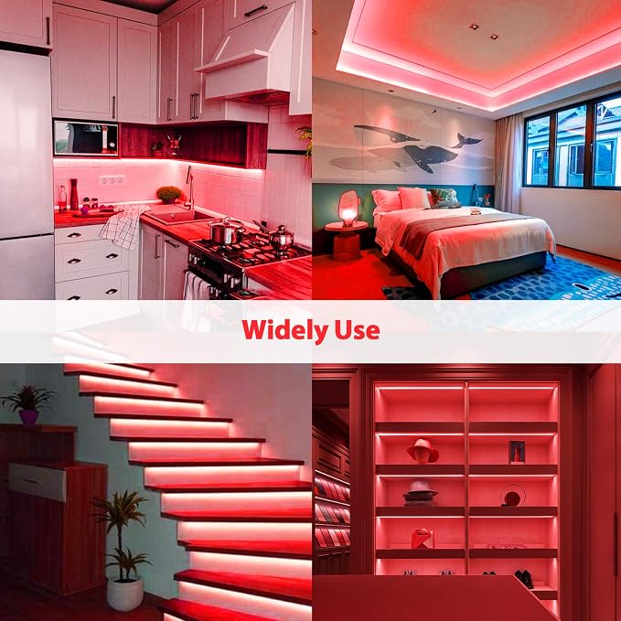Lamomo LED Neon Lights, 16.4ft Red LED Strip Light, 12V 0.39in/Cut Silicone - Image 5
