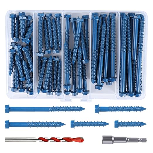 1/4" Hex Head Concrete Screws Anchor Kit, Brick or Stucco by Unknown