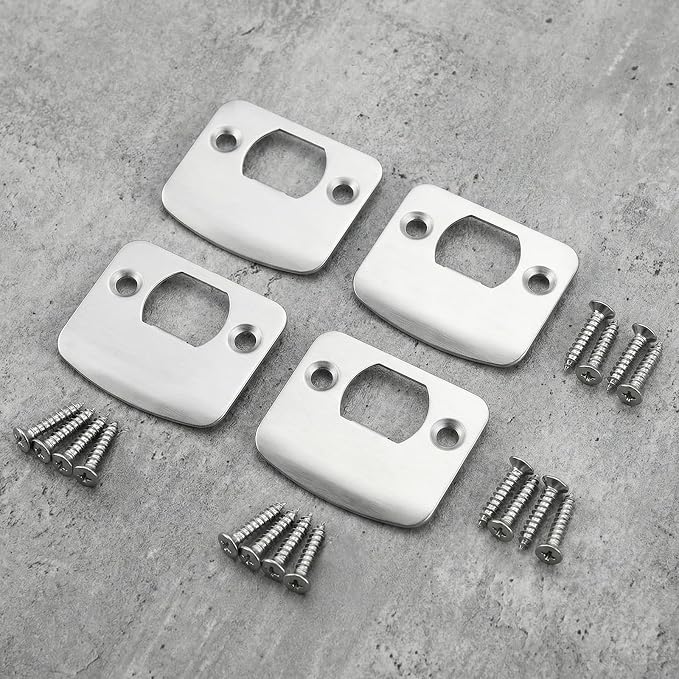 4 Sets Strike Plates for Interior Doors, Door Latch Strike Plate, 2-1/4 Inch X - Image 4
