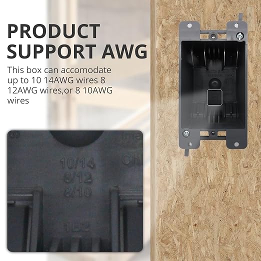 Old Work 1 Gang Outlet Box, 4.33 Inch Length By 2.32 Inch Width By 3.7 Inch - Image 3