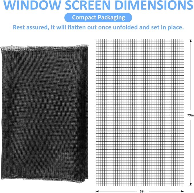 59"x79" Window Screen Mesh, Fiberglass Window Screen, Screen Door Mesh - Image 2