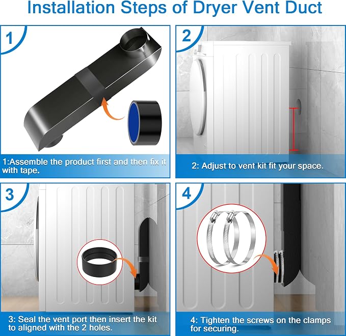 Upgrade Periscope Dryer Vent, 9.5-14.5" Adjustable Dryer Vent Connector Kit - Image 5