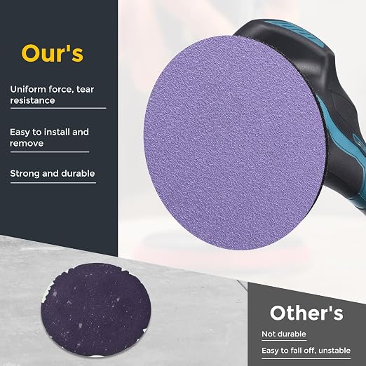 HARFINGTON 40Pcs 5Inch Sanding Disc Hook & Loop Purple Aluminum Oxide | - Image 4