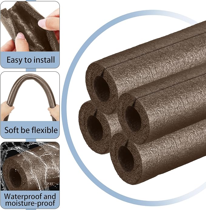 12 Pcs 3.3 Feet Foam Pipe Insulation Foam Tube Insulating Water Pipe Pool Swim - Image 4