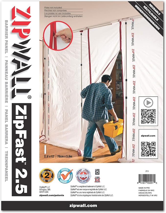 ZipWall ZF2 ZipFast Reusable Barrier Panel by ZIPWALL