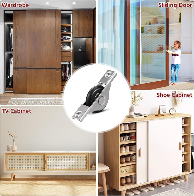 OSALADI Barn Door Kit Barn Door Rollers Sliding Door Roller Sliding Door Wheel - Image 3