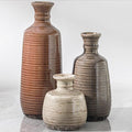 Ceramic Vases Set of 3, Neutral Rustic Farmhouse Vases Home Decor Decorative by ooit