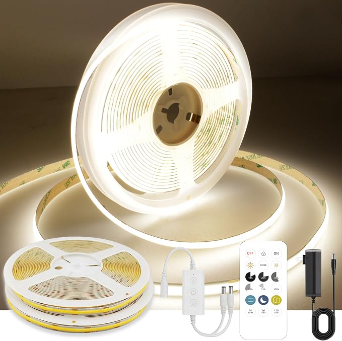 AXMOTUT 32.8ft COB LED Strip Light White, High Bright LED Strips by AXMOTUT