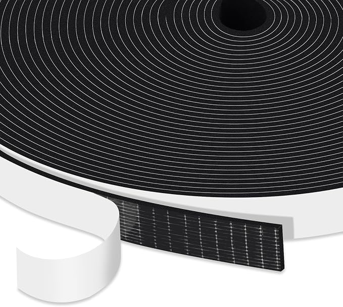 Thin Foam Tape, 1/2x1/16in Strong Adhesive Foam Seal Strip | Reduces Noise & by Trisiki