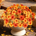 Artificial Fall Flowers for Outdoors, Faux Petunias Autumn Decoration, Fake by ArtistryThatNeverWithers
