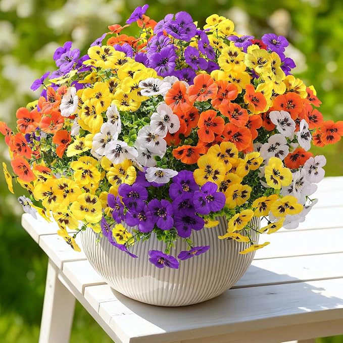Alupssuc 24 Bundles Artificial Flowers UV Resistant - Image 8