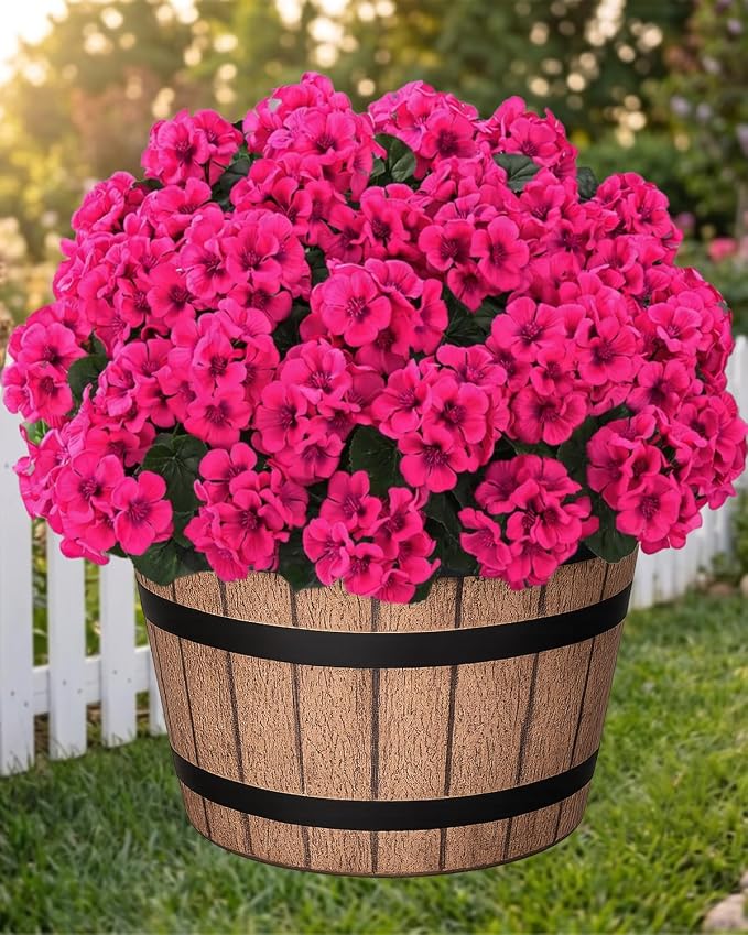 Artificial Flowers for Outdoors – 6 Bundles of UV-Resistant Artificial Geraniums by Unknown