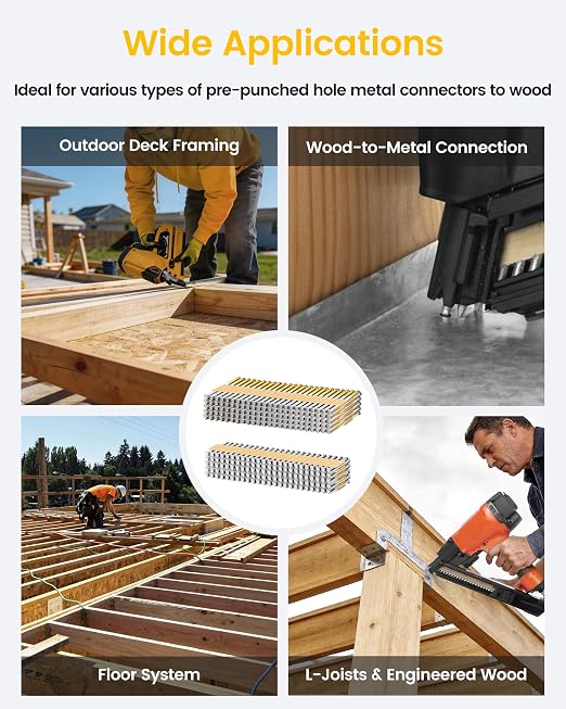 meite 35° Joist Hanger Nails 2-1/2'' x 0.148'' Hot-dip Galvanized 1, Full Round - Image 5