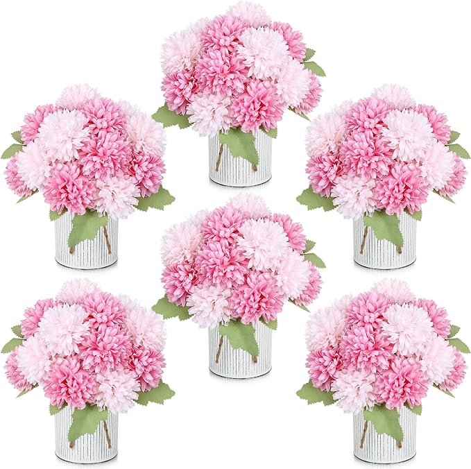 6 Set Pre-Made Flower Table Centerpieces by SEKNHOP
