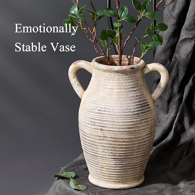 Emotionally Grounded Vase, Vaseking Large Ceramic Rustic Vase - Image 4