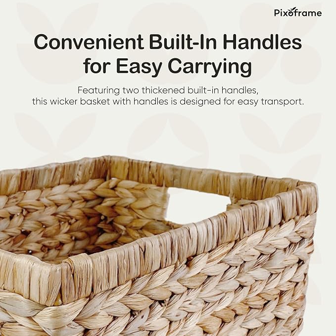 Large Handwoven Water Hyacinth Storage Wicker Basket - Image 5