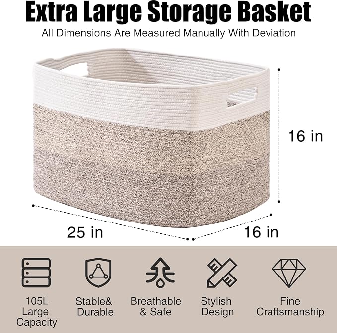 ICERZCZ Extra Large Blanket Basket - Image 3