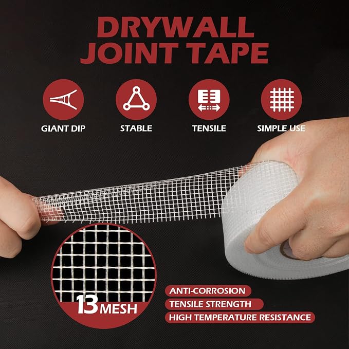 12Pcs - Drywall Joint Tape, Fiberglass Mesh Tape - Image 3