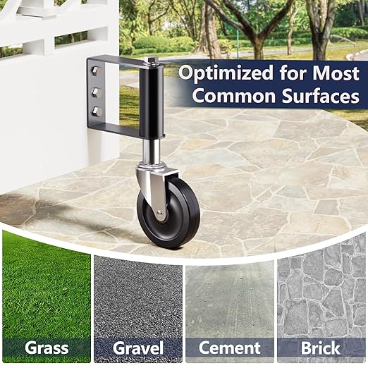 Ronlap Gate Caster Wheels for Wooden Gate Spring Loaded, 220 Lbs, 4 Inches | - Image 4