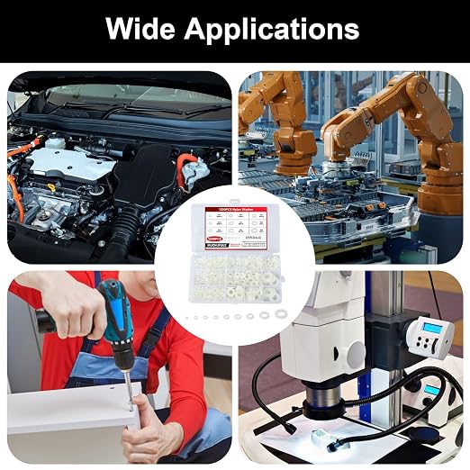 1200Pcs Nylon Flat Washer Assortment Kit, 8 Sizes M2-M10, electrical, automotive - Image 5