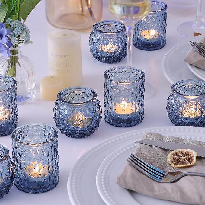 NITIME 36Pcs Assorted Blue Votive Candle Holders, Tea Lights Candle Holder - Image 4