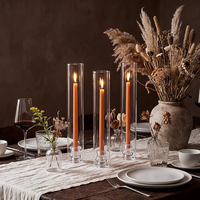 30 Pack Glass Hurricane Candle Holders 12.6" Open Ended Candlestick Tubes | - Image 6