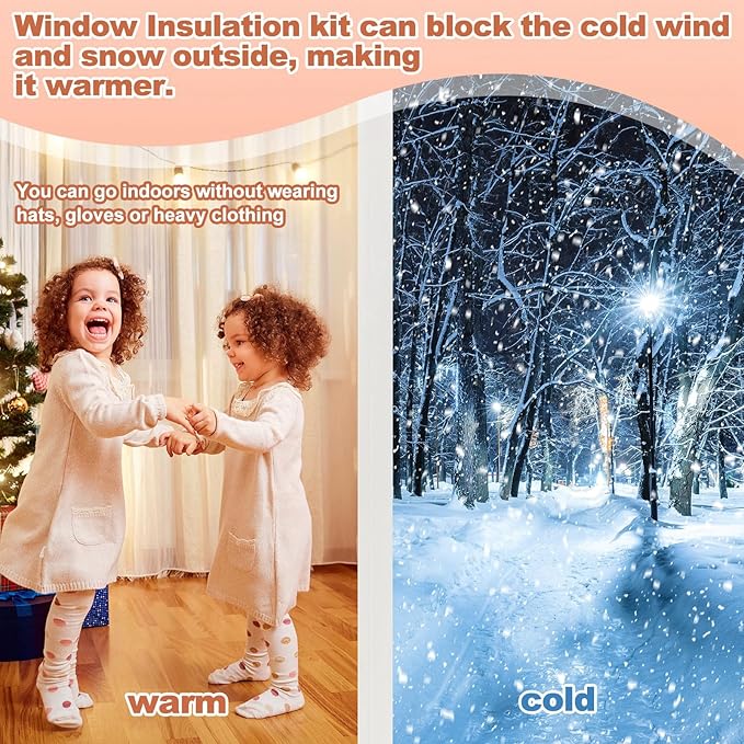 Beveer Window Insulation Kit 26 x 38 Inch, Cuttable Film, Waterproof | Window - Image 4