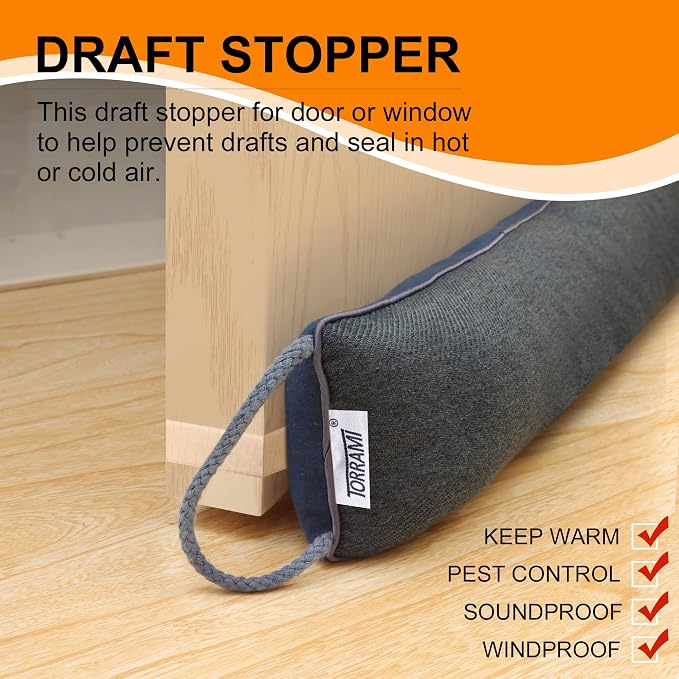 TORRAMI 36" Door Draft Stopper Under Bottom Insulation Noise Air Stopper 2.1LB - Image 2