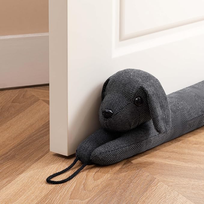habibee Door Draft Stopper, Weighted Noise Blocker 32 in Grey Dog | Robust by habibeeDesignCoLtd