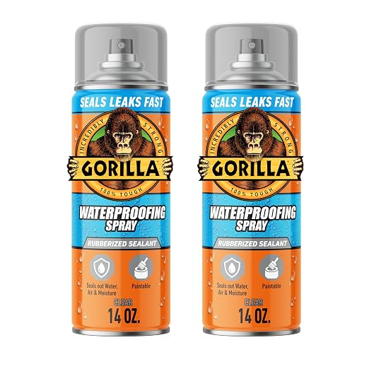 Gorilla Waterproofing Spray, 14 oz, Flexible Sealant | Rubberized Formula by Gorilla