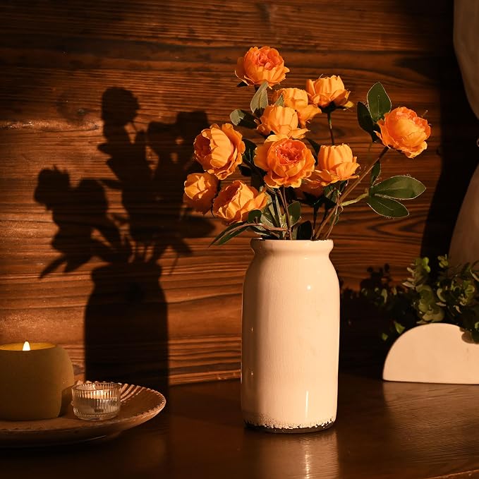 VICTOR & TERESA Rustic White Vase - Image 3