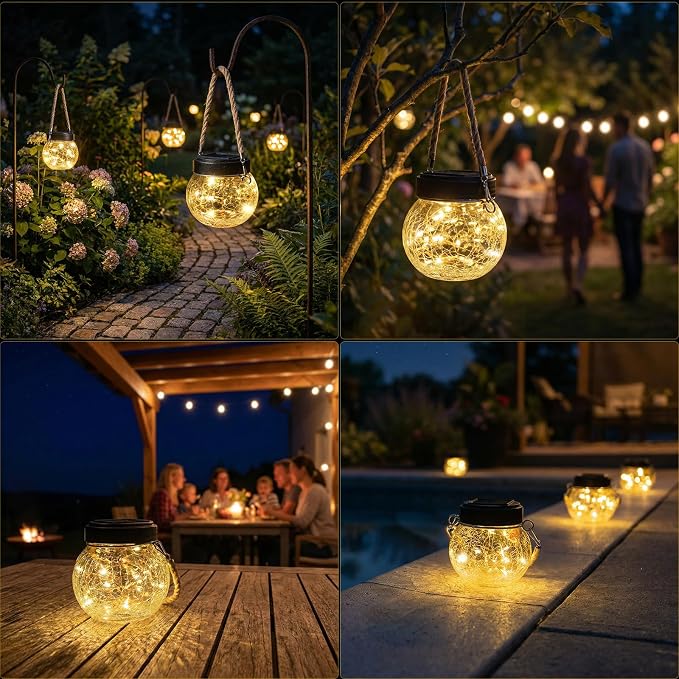 ROSHWEY 4 Pack M Size Solar Lantern Gifts - Image 3