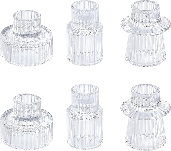 Vixdonos Glass Candlestick Holders Tealight Candle Holders by Vixdonos