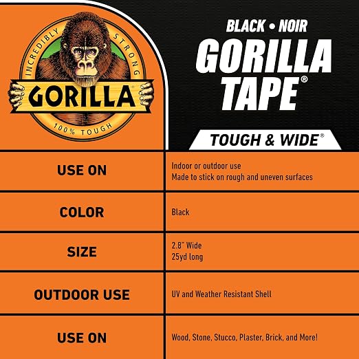 Gorilla Tape Tough & Wide, 2.88" x 25 yd - Image 5