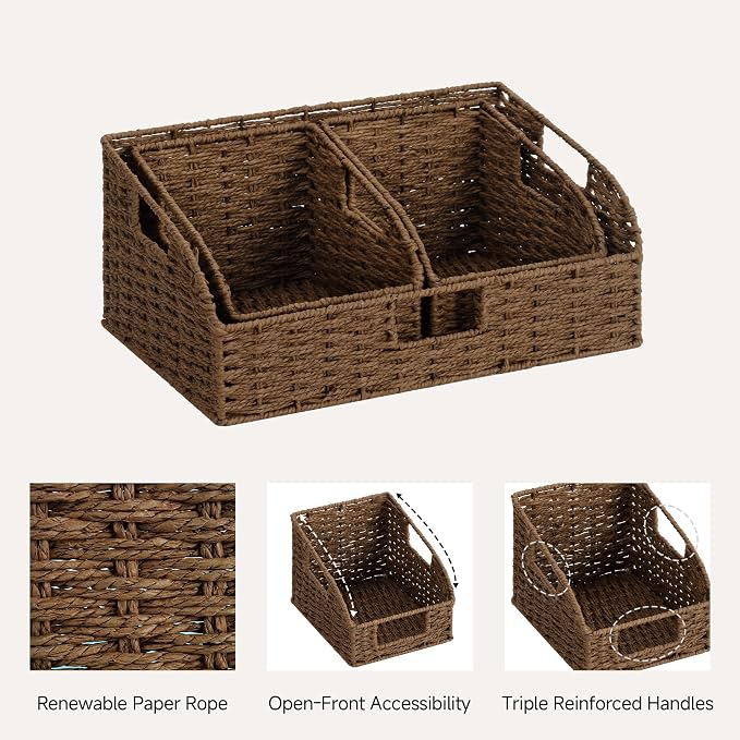 StorageWorks Pantry Storage Baskets, Shelf Baskets, Wicker Baskets - Image 3