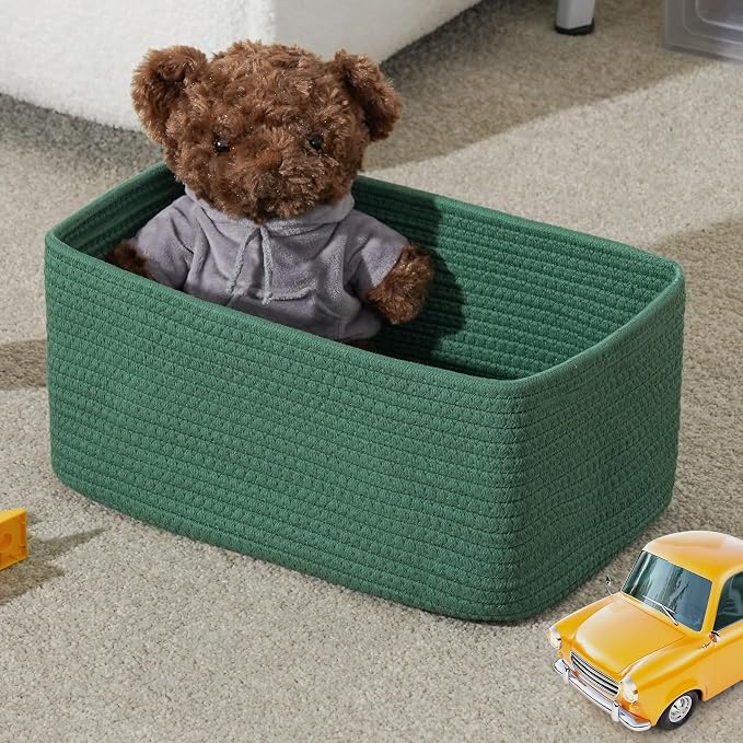 3 Pack Storage Baskets for Organizing, 13.7×9.5×6.3", Cotton Rope Basket for - Image 5