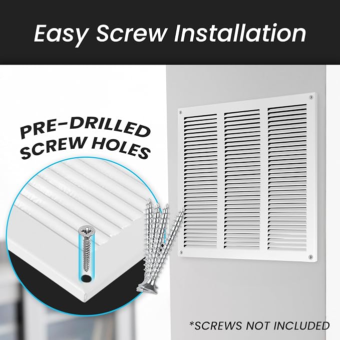 Repa Market 2-Pack Air Vent Cover 16x12 Inch White Galvanized Steel Louvered - Image 5