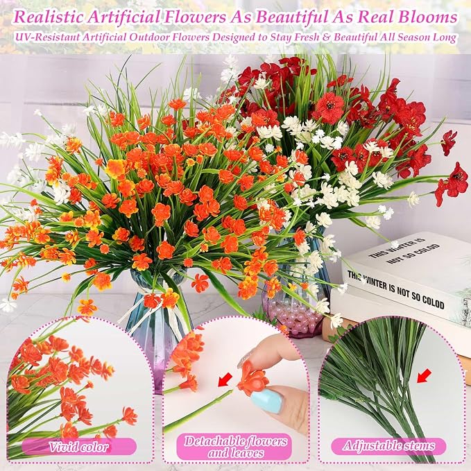 18 Bundles Artificial Spring and Summer Flowers - Image 3