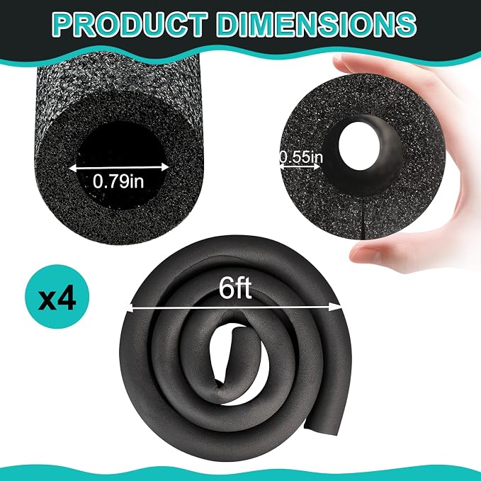 4 Pack 6 Feet 3/4'' Pipe Insulation Foam Tube - Image 2