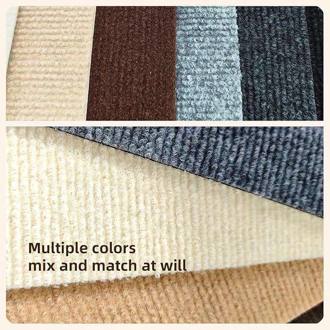25pc 12" x 12" Self-Adhesive Carpet Tiles, Economical Temporary Flooring - Image 6