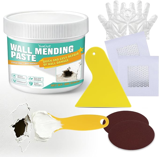 Drywall Repair Kit, 10.6oz White Spackle Paste, Sandpaper | Waterproof by Unknown