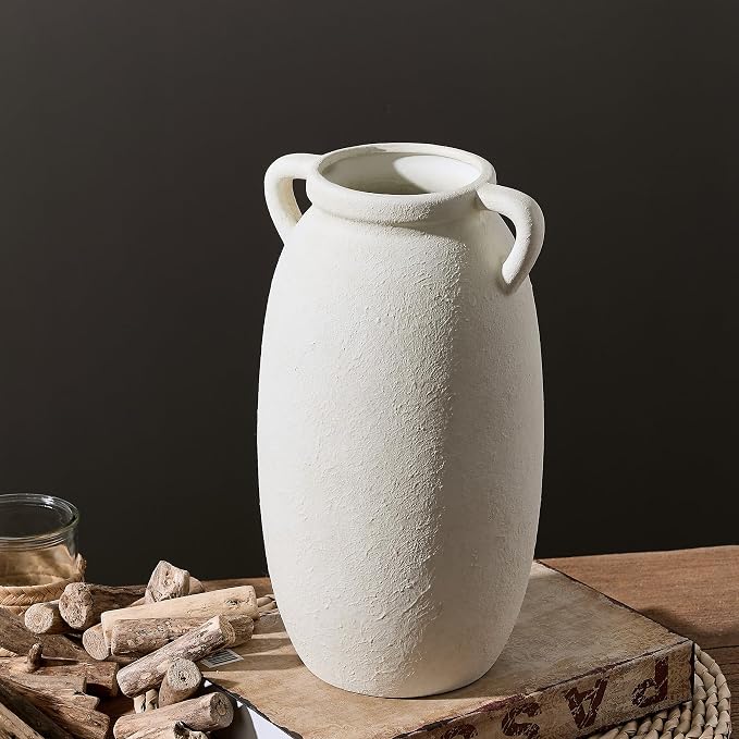 Dobbyby Ceramic Flower Vase 12 inch Farmhouse Rustic Vase Decorative Pottery - Image 4