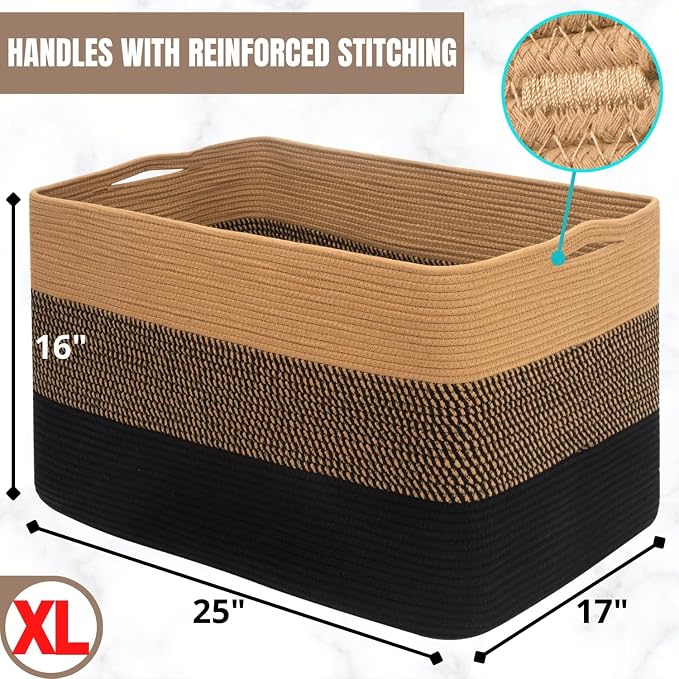 112L Extra Large Blanket Basket Holder Living Room, Pool Towels, Dog Toy - Image 7