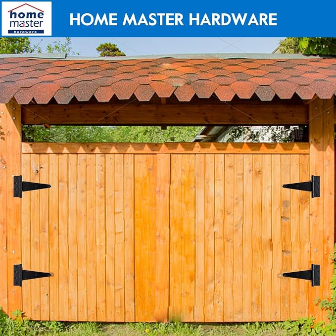 HOME MASTER HARDWARE 6" Heavy Duty Gate Hinges, 6 Pack T Strap Hinges | Steel - Image 8