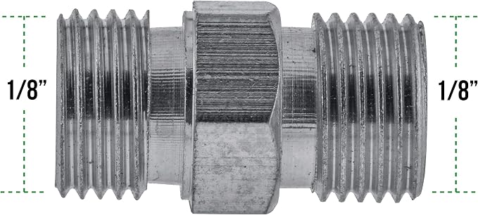 Master Airbrush Brand 1/8" BSP Male to 1/8" BSP Male Fitting Conversion Adapter - Image 2