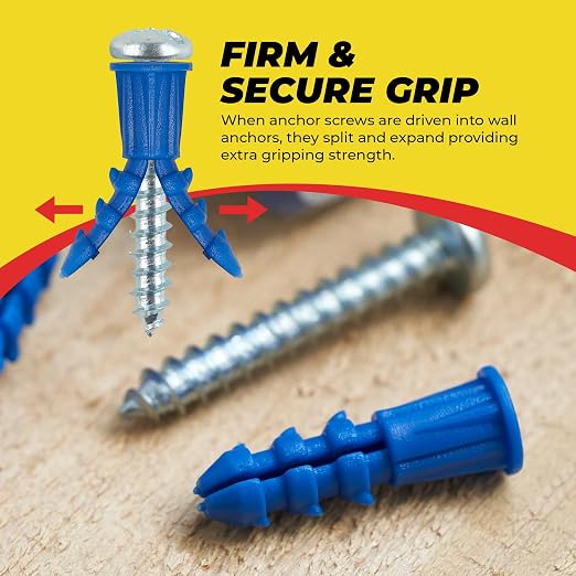 Qualihome Drywall Anchors and Screws Kit – 50 Anchors & 50 Screws - Image 2