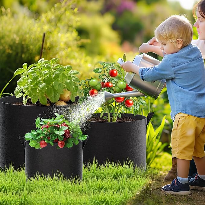 5 Gallon Grow Bags 8 Pack – 300G Thickened Fabric Plant Pots - Image 6