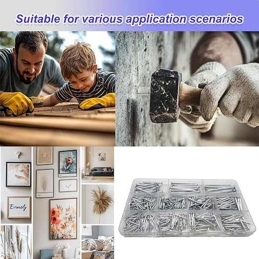 395 Pcs Concrete Nails and Masonry Nails Assortment, 6 Sizes, repairs and - Image 5