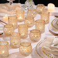 NITIME 36 Pcs Assorted Gold Votive Candle Holders, Tea Light Candle Holder Glass by NITIME
