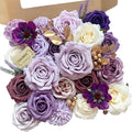 FACINOC Roses Artificial Flowers Purple Fake Flower by FACINOC